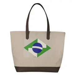 BOLSA BRASIL Linho com Marrom Portatti