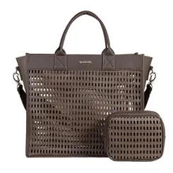 Bolsa Mavie Marrom Tela Portatti